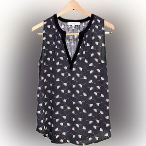 Loft | Black Sleeveless V-Neck Top
